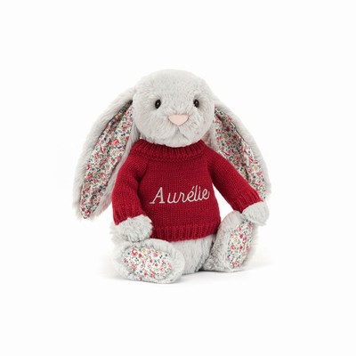 Jellycat Blossom Silver Konijn with Red Jumper | YP5107236